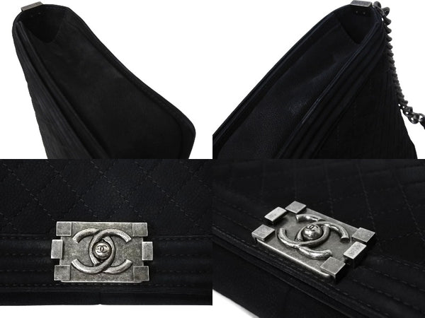 CHANEL Boy Chanel Large Chain Shoulder No. 18 Caviar Skin Antique Black Good Condition Used 66576