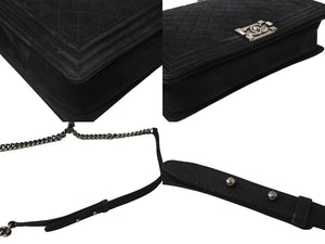 CHANEL Boy Chanel Large Chain Shoulder No. 18 Caviar Skin Antique Black Good Condition Used 66576