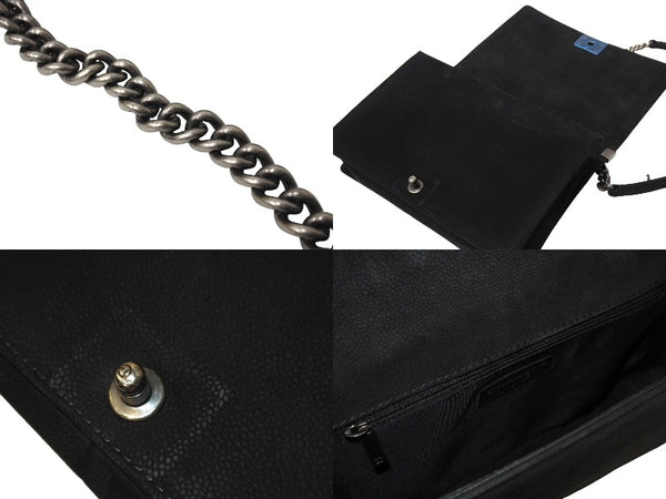 CHANEL Boy Chanel Large Chain Shoulder No. 18 Caviar Skin Antique Black Good Condition Used 66576