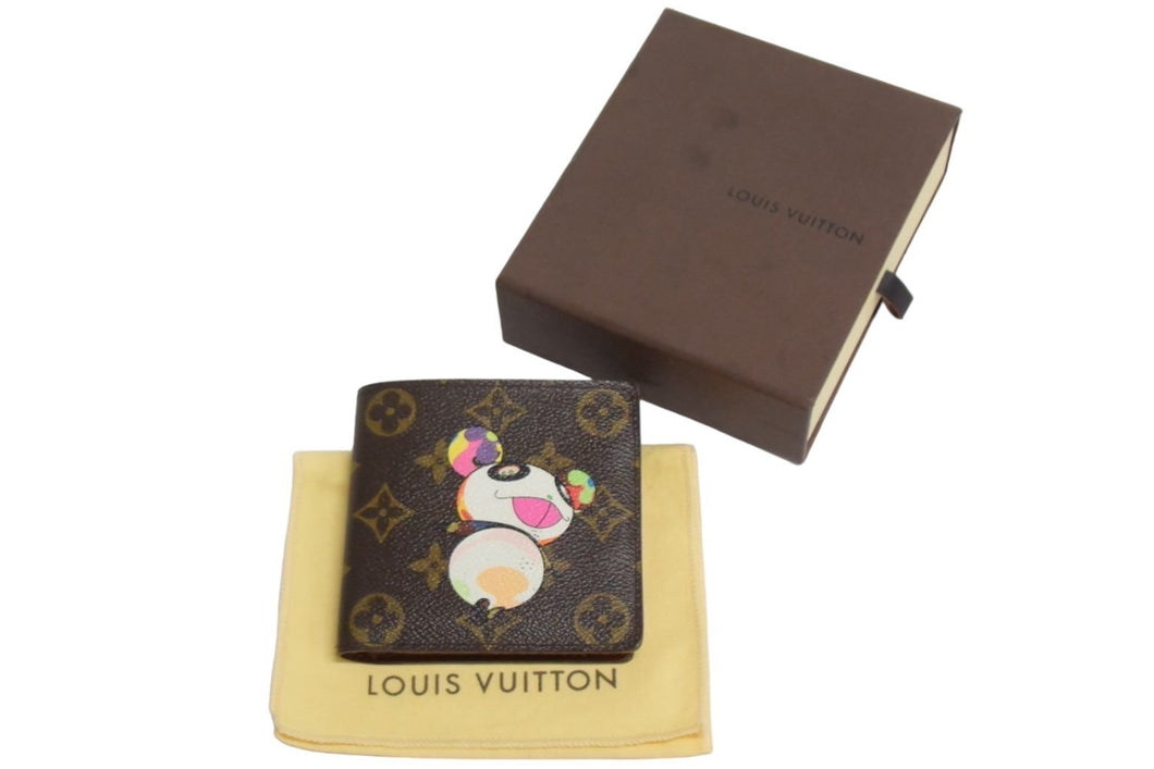 LOUIS VUITTON ルイ ヴィトン × 村上隆 コラボ 二つ折り財布 M61666 ポルトフォイユマルコ モノグラムパンダ 美品 中古  66577 – Casanova Vintage