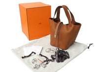 Load image into Gallery viewer, 未使用 HERMES エルメス ハンドバッグ ピコタンロックPM バレニア ゴールド W刻印 シルバー金具 中古 66580