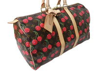 画像をギャラリービューアに読み込む, 新品同様 LOUIS VUITTON ルイヴィトン キーポル45 ボストンバッグ M95011 モノグラムチェリー 村上隆 PVC レザー 中古 66583