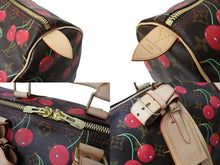 画像をギャラリービューアに読み込む, 新品同様 LOUIS VUITTON ルイヴィトン キーポル45 ボストンバッグ M95011 モノグラムチェリー 村上隆 PVC レザー 中古 66583