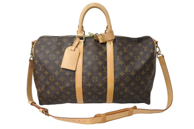 LouisVuitton ルイヴィトン キーポル バンドリエール45 ボストンバッグ ショルダーバッグ M41418 ブラウン ゴールド 美品 中古 66596