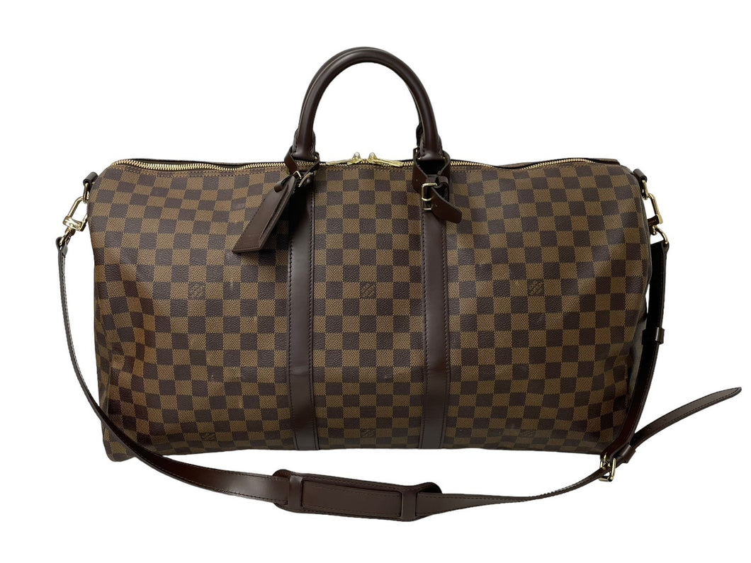 LouisVuitton ルイヴィトン ボストンバッグ N41414 キーポルバンドリエール55 ダミエエベヌ ゴールド金具 美品 中古 66597