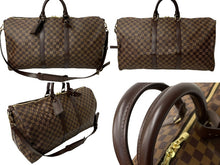 Load image into Gallery viewer, LouisVuitton ルイヴィトン ボストンバッグ N41414 キーポルバンドリエール55 ダミエエベヌ ゴールド金具 美品 中古 66597