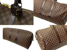 画像をギャラリービューアに読み込む, LouisVuitton ルイヴィトン ボストンバッグ N41414 キーポルバンドリエール55 ダミエエベヌ ゴールド金具 美品 中古 66597