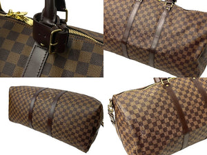 LouisVuitton ルイヴィトン ボストンバッグ N41414 キーポルバンドリエール55 ダミエエベヌ ゴールド金具 美品 中古 66597