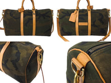 Load image into Gallery viewer, LouisVuitton ルイヴィトン Supreme シュプリーム キーポル バンドリエール45 ボストンバッグ M43466 モノグラムカモ 美品 中古 66600