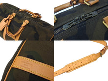 Load image into Gallery viewer, LouisVuitton ルイヴィトン Supreme シュプリーム キーポル バンドリエール45 ボストンバッグ M43466 モノグラムカモ 美品 中古 66600