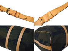 Load image into Gallery viewer, LouisVuitton ルイヴィトン Supreme シュプリーム キーポル バンドリエール45 ボストンバッグ M43466 モノグラムカモ 美品 中古 66600