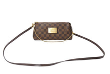 画像をギャラリービューアに読み込む, LOUIS VUITTON ルイヴィトン ダミエ エベヌ エヴァ ショルダーバッグ N55213 ブラウン ロゴ 斜め掛け 鞄 美品 中古 66618