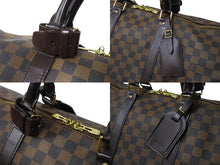 画像をギャラリービューアに読み込む, LOUIS VUITTON ルイヴィトン キーポル50 ボストンバッグ N41427 ダミエキャンバス レザー ブラウン 美品 中古 66620