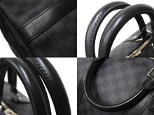 画像をギャラリービューアに読み込む, LOUIS VUITTON ルイヴィトン キーポルバンドリエール55 ボストンバッグ N41413 ダミエグラフィット キャンバス ブラック 美品 中古 66622