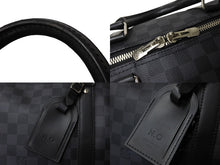 画像をギャラリービューアに読み込む, LOUIS VUITTON ルイヴィトン キーポルバンドリエール55 ボストンバッグ N41413 ダミエグラフィット キャンバス ブラック 美品 中古 66622
