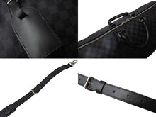 画像をギャラリービューアに読み込む, LOUIS VUITTON ルイヴィトン キーポルバンドリエール55 ボストンバッグ N41413 ダミエグラフィット キャンバス ブラック 美品 中古 66622