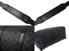 画像をギャラリービューアに読み込む, LOUIS VUITTON ルイヴィトン キーポルバンドリエール55 ボストンバッグ N41413 ダミエグラフィット キャンバス ブラック 美品 中古 66622