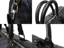 画像をギャラリービューアに読み込む, LOUIS VUITTON ルイヴィトン キーポルバンドリエール55 ボストンバッグ N41413 ダミエグラフィット キャンバス ブラック 良品 中古 66623