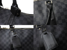 画像をギャラリービューアに読み込む, LOUIS VUITTON ルイヴィトン キーポルバンドリエール55 ボストンバッグ N41413 ダミエグラフィット キャンバス ブラック 良品 中古 66623