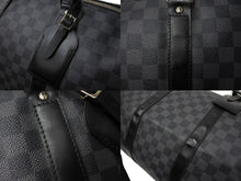 画像をギャラリービューアに読み込む, LOUIS VUITTON ルイヴィトン キーポルバンドリエール55 ボストンバッグ N41413 ダミエグラフィット キャンバス ブラック 良品 中古 66623