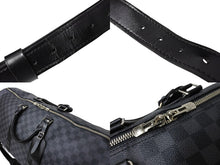 画像をギャラリービューアに読み込む, LOUIS VUITTON ルイヴィトン キーポルバンドリエール55 ボストンバッグ N41413 ダミエグラフィット キャンバス ブラック 良品 中古 66623