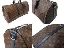 画像をギャラリービューアに読み込む, 極美品 LOUIS VUITTON ルイヴィトン キーポルバンドリエール55 ボストンバッグ M56714 モノグラムマカサー ブラウン ブラック 中古 66625
