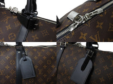 画像をギャラリービューアに読み込む, 極美品 LOUIS VUITTON ルイヴィトン キーポルバンドリエール55 ボストンバッグ M56714 モノグラムマカサー ブラウン ブラック 中古 66625