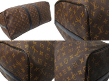 画像をギャラリービューアに読み込む, 極美品 LOUIS VUITTON ルイヴィトン キーポルバンドリエール55 ボストンバッグ M56714 モノグラムマカサー ブラウン ブラック 中古 66625
