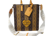 画像をギャラリービューアに読み込む, 新品同様 LOUIS VUITTON ルイヴィトン サックプラ メッセンジャー トートバッグ NIGO M45969 モノグラムストライプ ブラウン 中古 66626