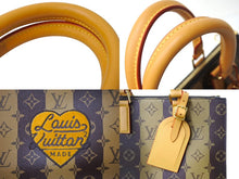 画像をギャラリービューアに読み込む, 新品同様 LOUIS VUITTON ルイヴィトン サックプラ メッセンジャー トートバッグ NIGO M45969 モノグラムストライプ ブラウン 中古 66626