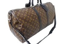 画像をギャラリービューアに読み込む, 極美品 LOUIS VUITTON ルイヴィトン キーポルバンドリエール55 ボストンバッグ M56714 モノグラムマカサー ブラウン ブラック 中古 66633