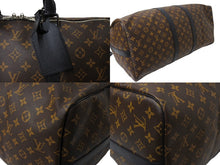 画像をギャラリービューアに読み込む, 極美品 LOUIS VUITTON ルイヴィトン キーポルバンドリエール55 ボストンバッグ M56714 モノグラムマカサー ブラウン ブラック 中古 66633