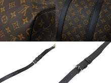 画像をギャラリービューアに読み込む, 極美品 LOUIS VUITTON ルイヴィトン キーポルバンドリエール55 ボストンバッグ M56714 モノグラムマカサー ブラウン ブラック 中古 66633