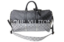 画像をギャラリービューアに読み込む, LOUIS VUITTON ルイヴィトン キーポル バンドリエール50 ボストンバッグ M43817 モノグラムスプリット ブラック シルバー 美品 中古 66634