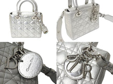 画像をギャラリービューアに読み込む, 定価92万円 Christian Dior クリスチャンディオール 新型 ハンドバッグ レディディオール スモール シルバー 中古 66646
