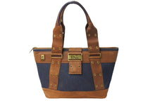 Load image into Gallery viewer, Christian Dior クリスチャンディオール トートバッグ ストリートシック ブラウン ネイビー ゴールド金具 良品 中古 66648