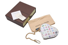 画像をギャラリービューアに読み込む, 極美品 LOUIS VUITTON ルイヴィトン 村上隆 コインケース M60040 ポルトモネ クール ハート モノグラムマルチ ホワイト 中古 66654