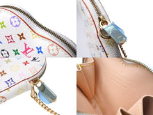 画像をギャラリービューアに読み込む, 極美品 LOUIS VUITTON ルイヴィトン 村上隆 コインケース M60040 ポルトモネ クール ハート モノグラムマルチ ホワイト 中古 66654