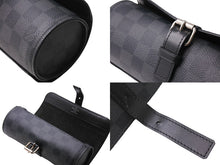 画像をギャラリービューアに読み込む, 極美品 LOUISVUITTON ルイヴィトン ダミエグラフィット エテュイ 3 モントル 腕時計ウォッチケース N41137 ブラック ロゴ 小物 中古 66656