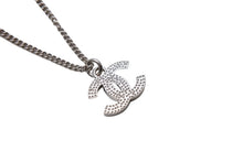 画像をギャラリービューアに読み込む, 極美品 CHANEL シャネル ココマーク ラインストーン ネックレス F12W シルバー メタル アクセサリー 5g 小物 ジュエリー ロゴ 中古 66658