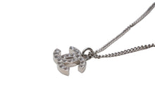 画像をギャラリービューアに読み込む, 極美品 CHANEL シャネル ココマーク ラインストーン ネックレス F12W シルバー メタル アクセサリー 5g 小物 ジュエリー ロゴ 中古 66658