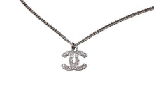 画像をギャラリービューアに読み込む, 極美品 CHANEL シャネル ココマーク ラインストーン ネックレス C11V シルバー メタル アクセサリー 小物 ジュエリー ロゴ 中古 66659