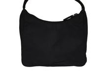 画像をギャラリービューアに読み込む, PRADA プラダ ホーボー ハンドバッグ ワンショルダーバッグ MV515 トライアングルロゴ ナイロン ブラック 美品 中古 66660