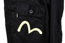 画像をギャラリービューアに読み込む, EVISU エビス デニムジャケット シーガルプリント 1507 JAPAN製 コットン ブラック サイズ46 美品 中古 66665