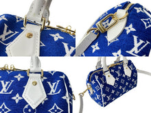 Load image into Gallery viewer, 極美品 LOUIS VUITTON ルイヴィトン マッチ スピーディ バンドリエール20 2WAY ショルダーバッグ M20751 ブルー ゴールド金具 中古 66666