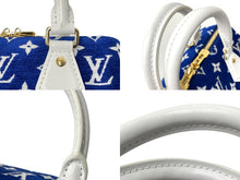 Load image into Gallery viewer, 極美品 LOUIS VUITTON ルイヴィトン マッチ スピーディ バンドリエール20 2WAY ショルダーバッグ M20751 ブルー ゴールド金具 中古 66666