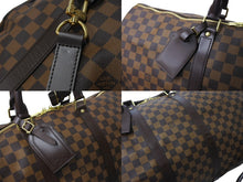 Load image into Gallery viewer, LOUIS VUITTON ルイ ヴィトン キーポル バンドリエール55 ボストンバッグ N41414 ダミエエベヌ ブラウン 美品 中古 66667