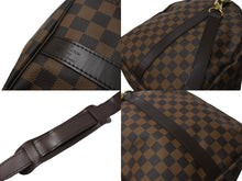 Load image into Gallery viewer, LOUIS VUITTON ルイ ヴィトン キーポル バンドリエール55 ボストンバッグ N41414 ダミエエベヌ ブラウン 美品 中古 66667