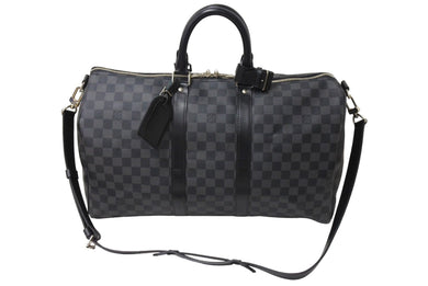 LOUIS VUITTON ルイ ヴィトン キーポル バンドリエール45 ボストンバッグ ダミエグラフィット N41418 ブラック 美品 中古 66669