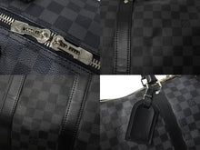 Load image into Gallery viewer, LOUIS VUITTON ルイ ヴィトン キーポル バンドリエール45 ボストンバッグ ダミエグラフィット N41418 ブラック 美品 中古 66669